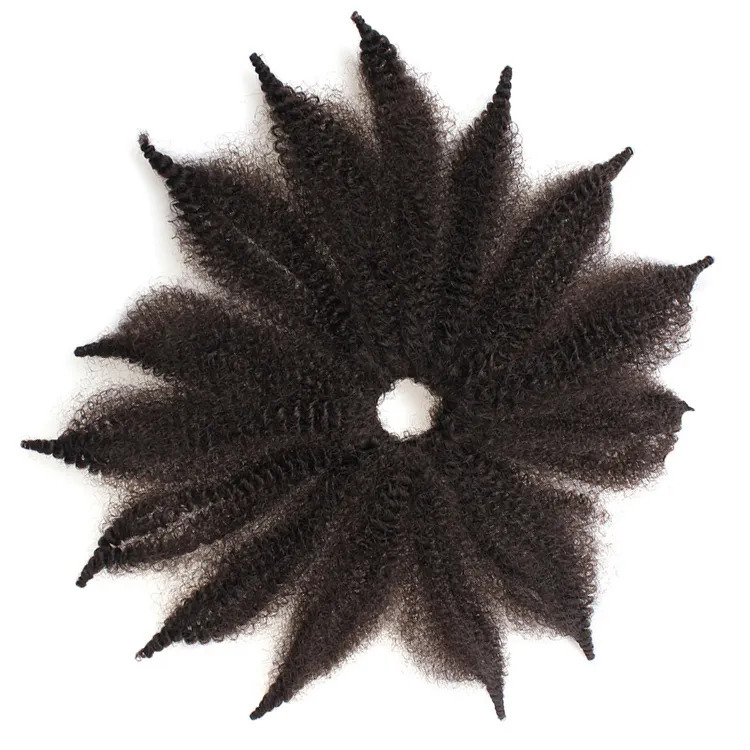 Caterpillar de fibra química de cola punta Afro kinky curly crochet cabello pelucita pelucita pelucita de crochet cabello