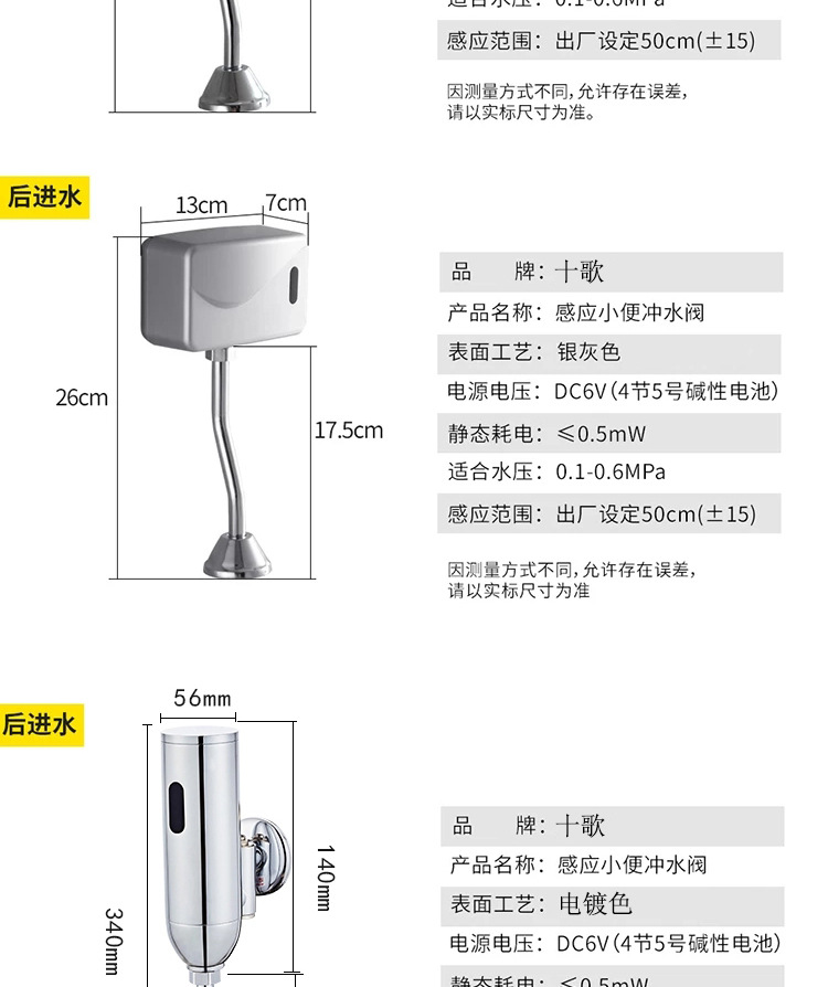 Exposed fully automatic urinal sensor, infrared type public toilet flushing valve sensor accessories Item Picture