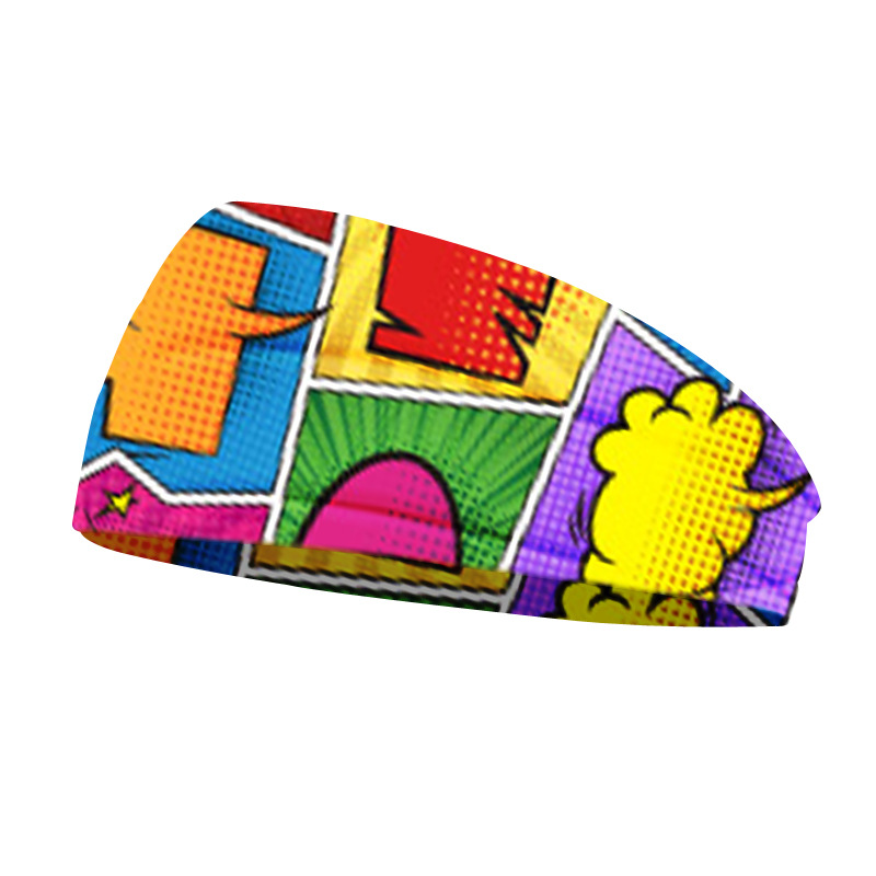 Nueva impresión europea y americana para hombres al aire libre correa de cabello elástica absorción de sudor turbanta de yoga correa de cabello cruzada