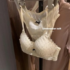Metwoレースの波点の中のスーツの女性の無鋼輪の快適な無鋼輪の薄いタイプの少女レースの波点のブラジャー