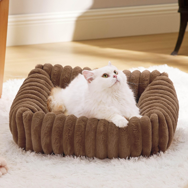 新しいペットの巣、猫の巣、ウサギのぬいぐるみ、冬暖かいペットソファ、犬のベッド、快適な猫のクッション、犬小屋、ペットの巣|undefined
