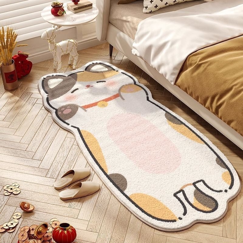 スポット異性子猫寝室ベッドサイドカーペット子供女の子部屋ぬいぐるみマット漫画模造カシミヤマット|undefined