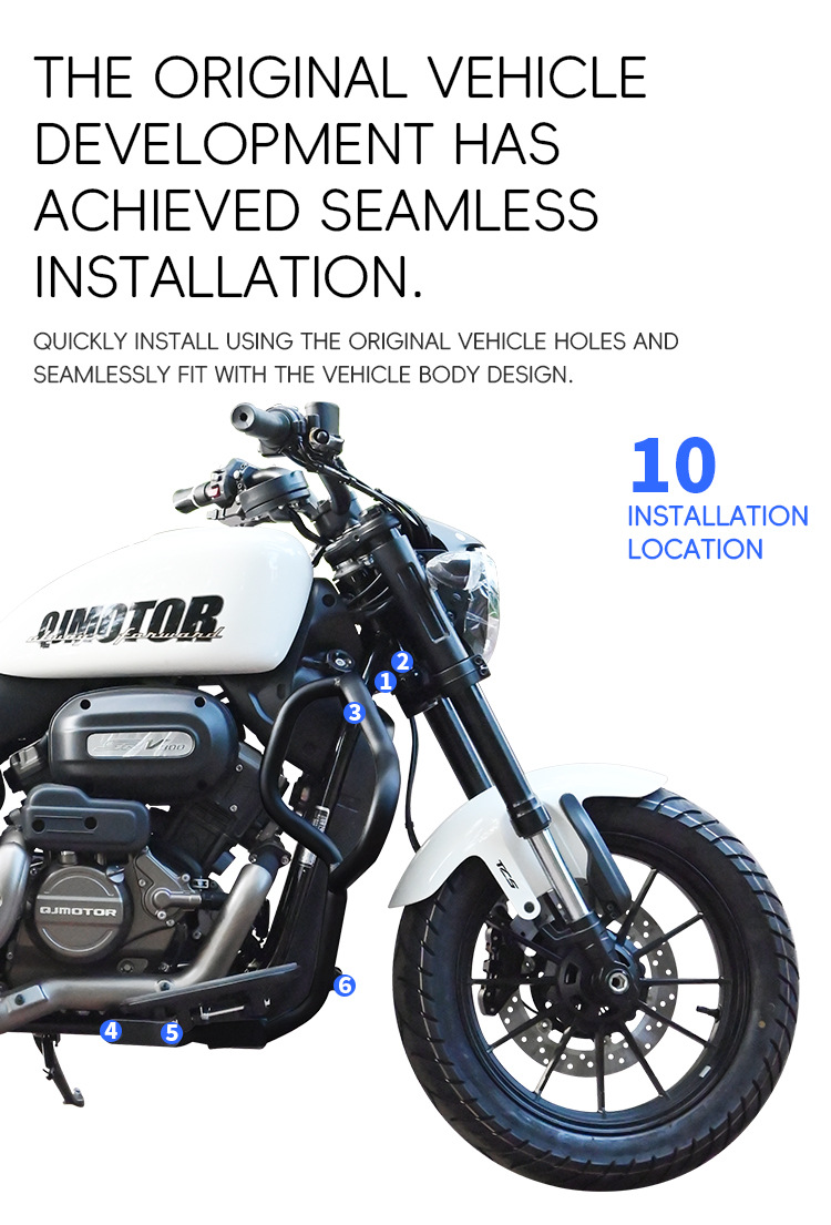 Suitable for Qianjiang Flash 250V crash bars, anti-fall bumpers, and rear rack side bag protection modification