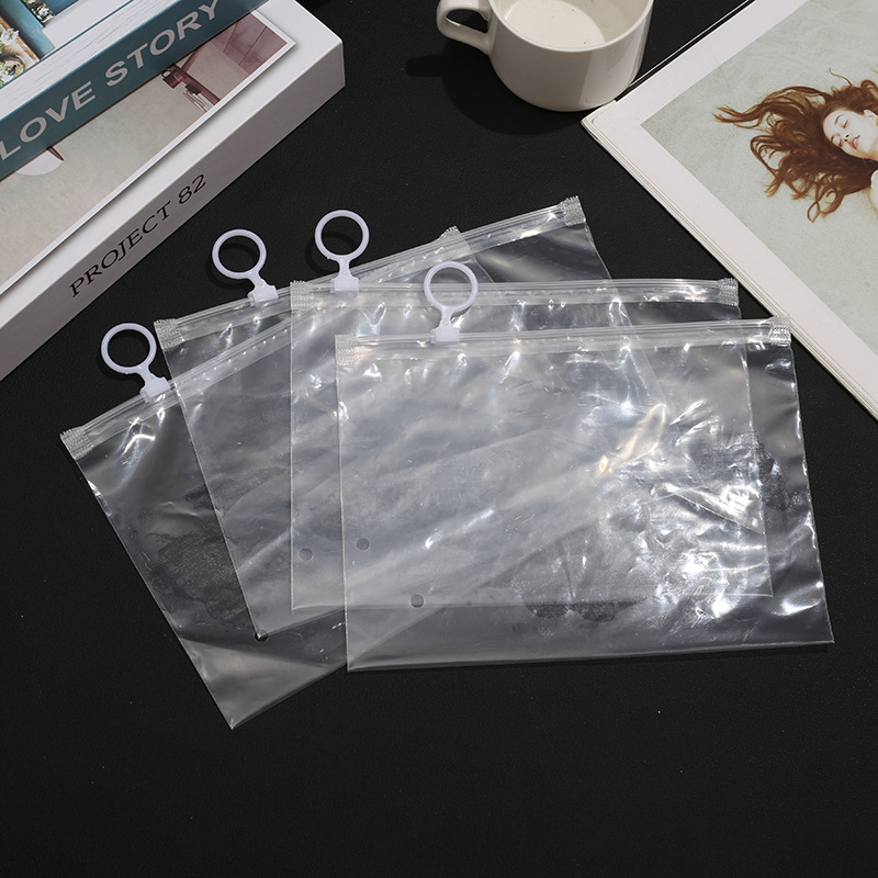 跨境專供10個一包OPP袋裝空白磨砂服裝拉環拉鏈袋透明衣服包裝袋