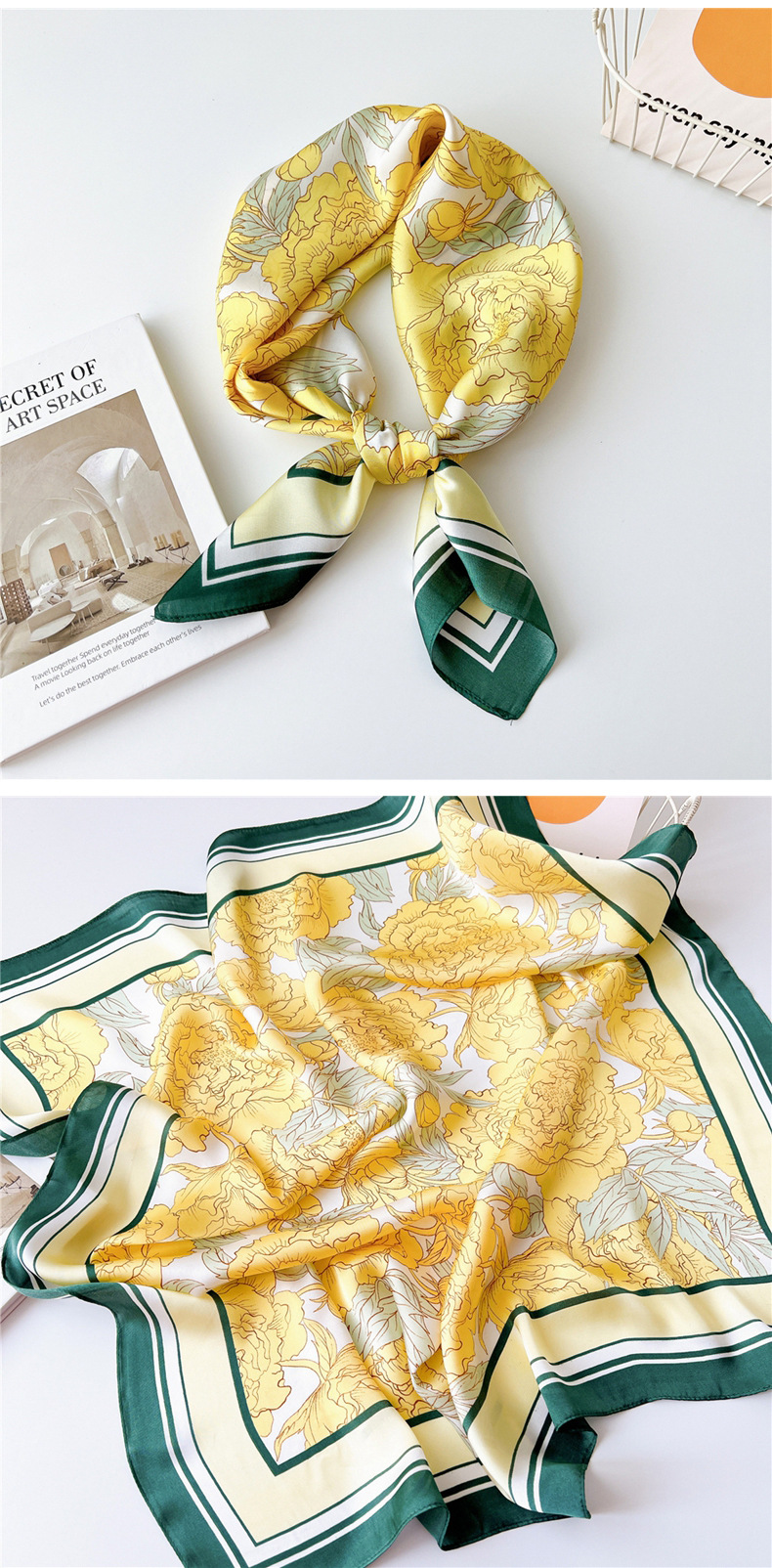 40g Weight Silk Scarf Classification Outdoor, Travel Occasion Polyester Material Printing Pattern Spring&Summer Season Women's Gender Printing Design Elegant Style Women's Elegant Printing Polyester Printing Silk Scarf 14