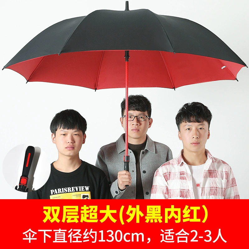 Automatic big umbrella, black double-layer tandem bike