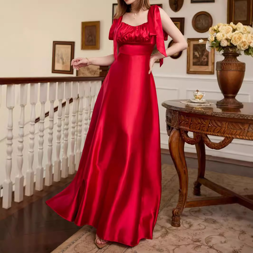 Vestido de comercio exterior europeo y americano nuevas mujeres de primavera y verano sin mangas Correa vestido de novia vestido de dama de honor de la boda Vestido