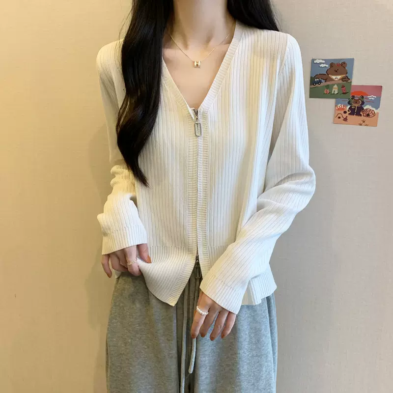 实拍 胖妹妹秋装大码女装2023年新款显瘦长袖开衫休闲针织衫上衣