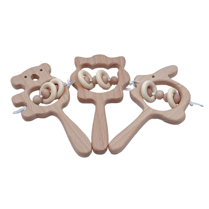 DIY宝宝磨牙棒牙胶木质婴幼儿玩具牙胶宝宝百天周岁拍照道具配件