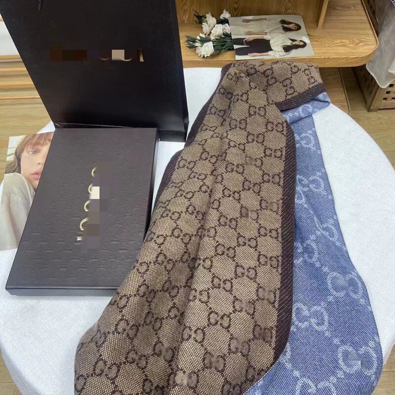 G古家牛仔男女情侣冬季羊绒围巾奇大牌礼盒围巾平替披肩跨境外贸|undefined