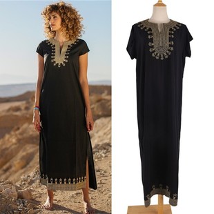 European and American rayon gold thread embroidered long beach blouse sexy short sleeve holiday sun protection shirt bikini swimsuit blouse