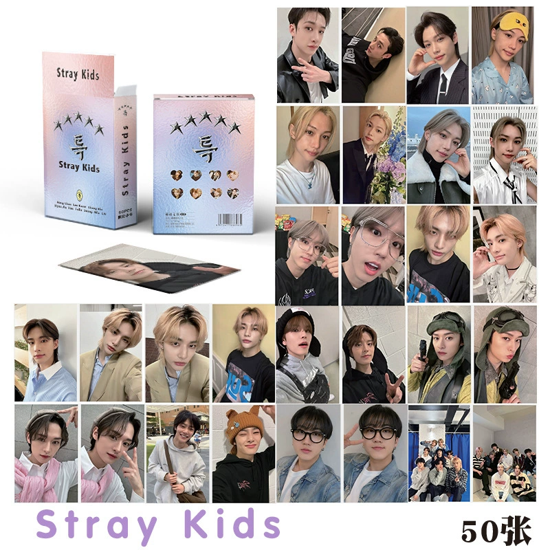 Photo Card Box Stray Kids, 57×86 mm Lomo Postcards, 50-card collectible set