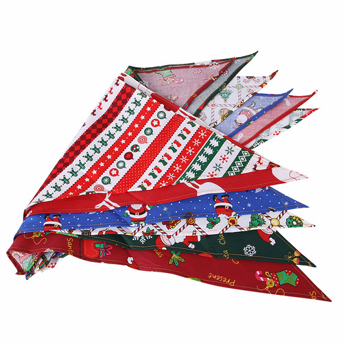 Cross-border new pet Christmas triangle towel, dog saliva towel, cat collar bib, pet accessories