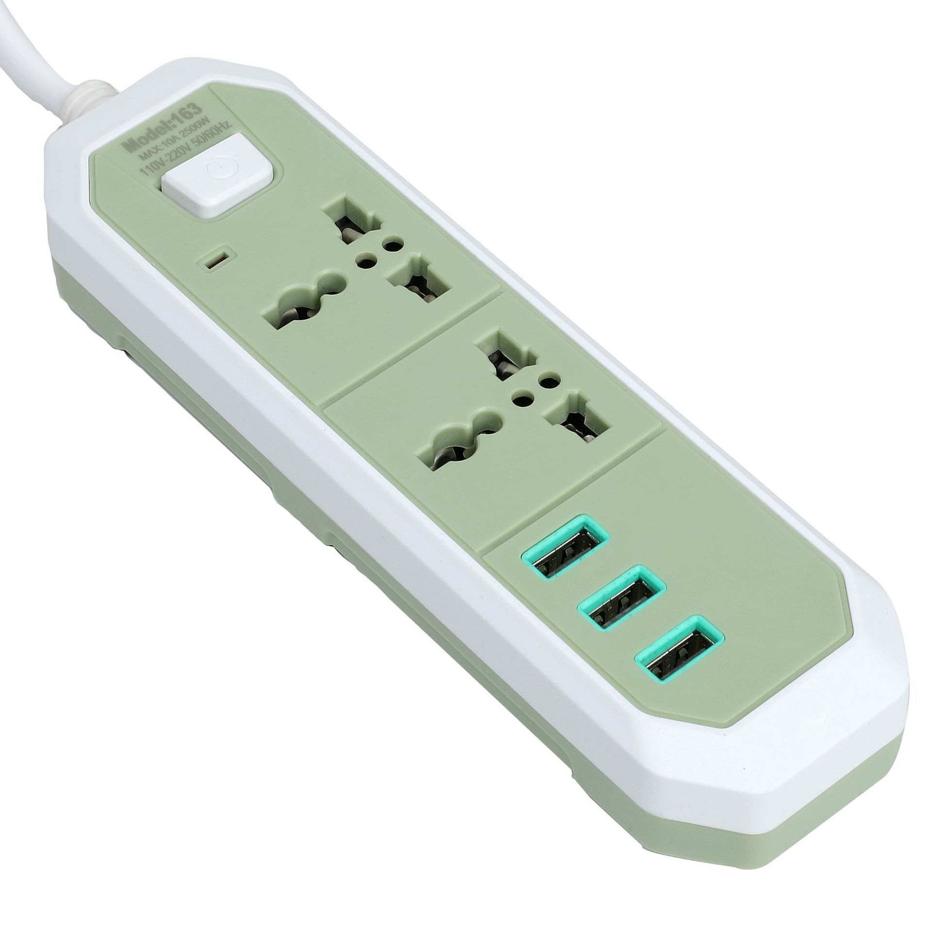 163# 3 agujeros de cableado 2m 164# USB cambio de toma de corriente Sudamérica dos enchufes planos