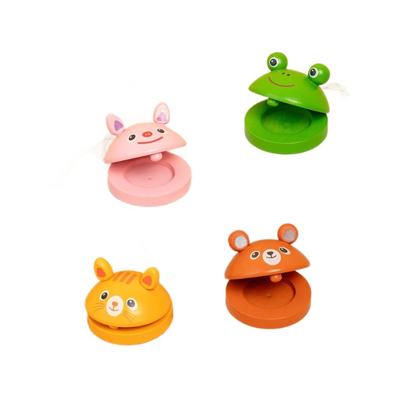 Weiweihu Niños Animales de madera castañuelas Orff Percusión Música para bebés Iluminación Juguetes de educación temprana Montessori