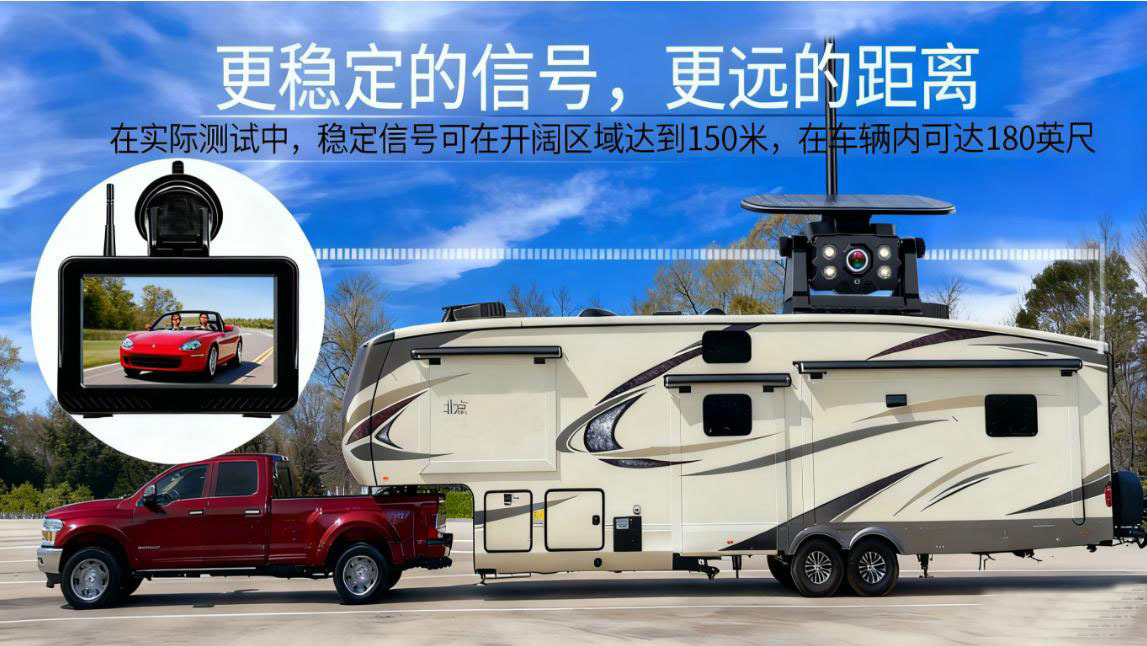 5inch Solar-Powered Charging Wifi Magnetic Adsorption Reversing Camera Monitor Ahd1080 Car Camera
