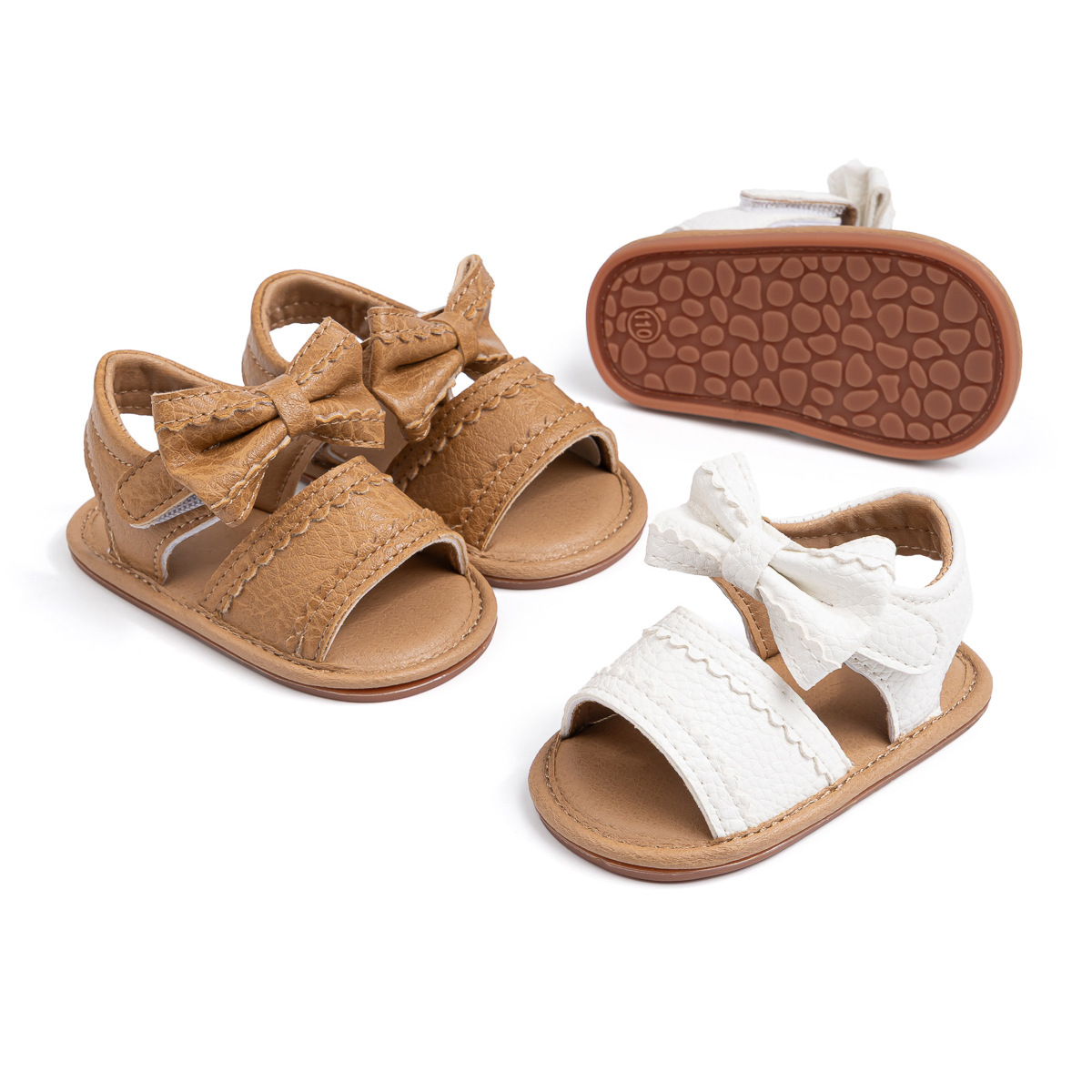2025 new baby girl sandals super soft rubber sole toddler shoes non-slip bow cross-border generation baby shoes