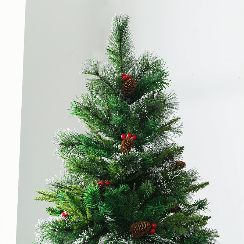 Suministros de decoración navideña Árbol de Navidad 2,1 m aguja de pino palo Fruta de pino blanco fruta roja Árbol de Navidad gran centro comercial Decoración