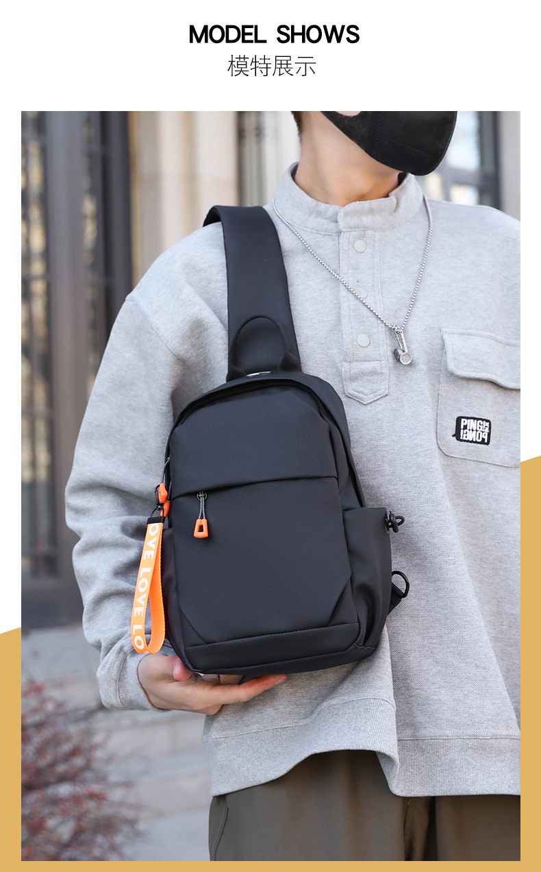 New men's chest bag, crossbody bag, fashionable small bag, cross-border multi-functional waist bag, water-resistant chest bag, outdoor sports undefined