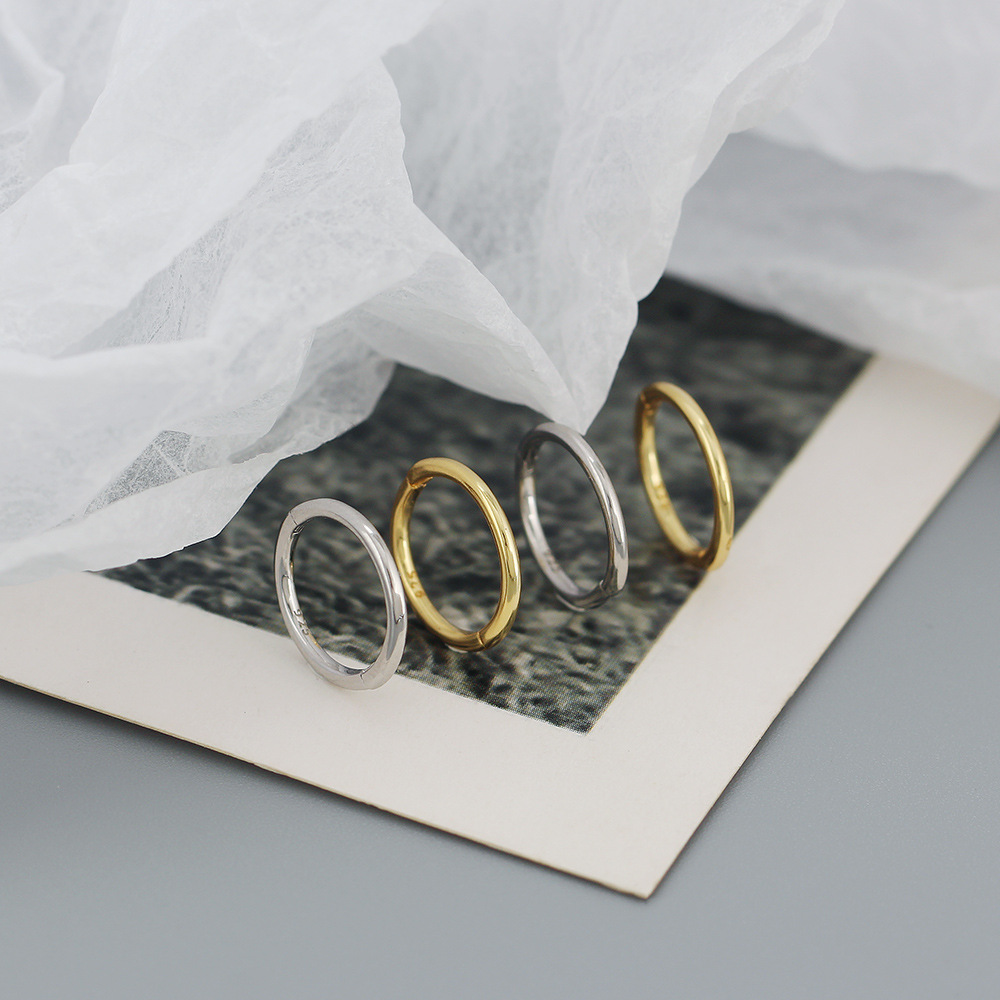 1 Pair Quantity Daily Occasion 1 Pair 925 Sterling Silver Circle Electroplating 18K Real Gold Plated Platinum Plated Earrings Ear Studs