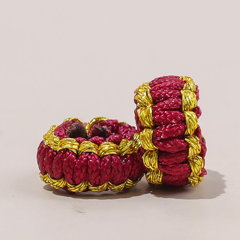 Burgundy [Flat knotted beaded coil]