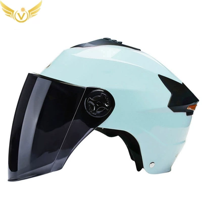 Motosiklet kaskı (dəbilqə), Rechargeable Led Electric Vehicle - ice-blue-tea-mirror