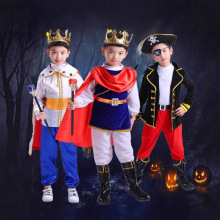 万圣节儿童服装男童cospaly海盗国王角色扮演王子衣服表演套装