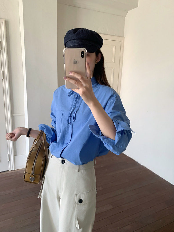"智性美学"~慵懒姐姐气质款系带衬衫女秋季休闲宽松长袖衬衣上衣|undefined