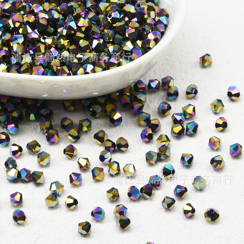 Mạ nhiều màu / Hạt kim cương boutique 3mm (100 chiếc/gói)