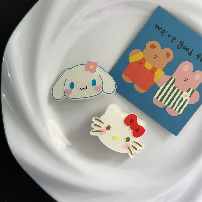 Hello Kitty, милый зажим для волос, мультяшная челка, акриловый аксессуар для волос