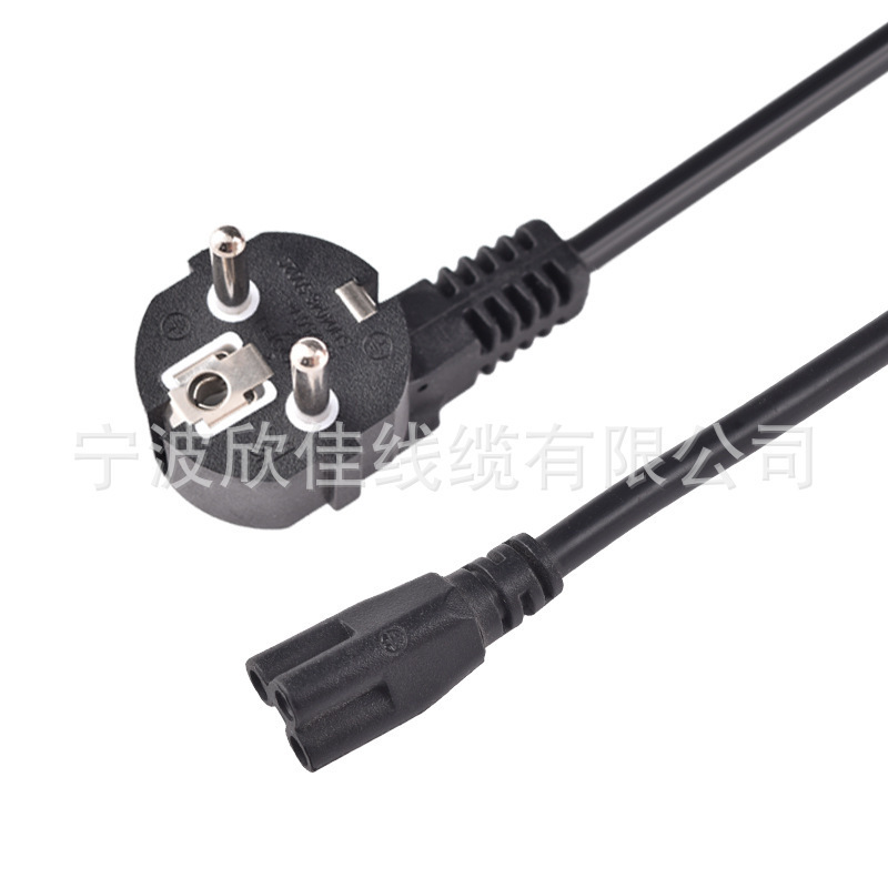 European Standard Plum Blossom Tail Power Cord, European Standard French and Russian Three-Core Laptop Host Adapter Plug Cord