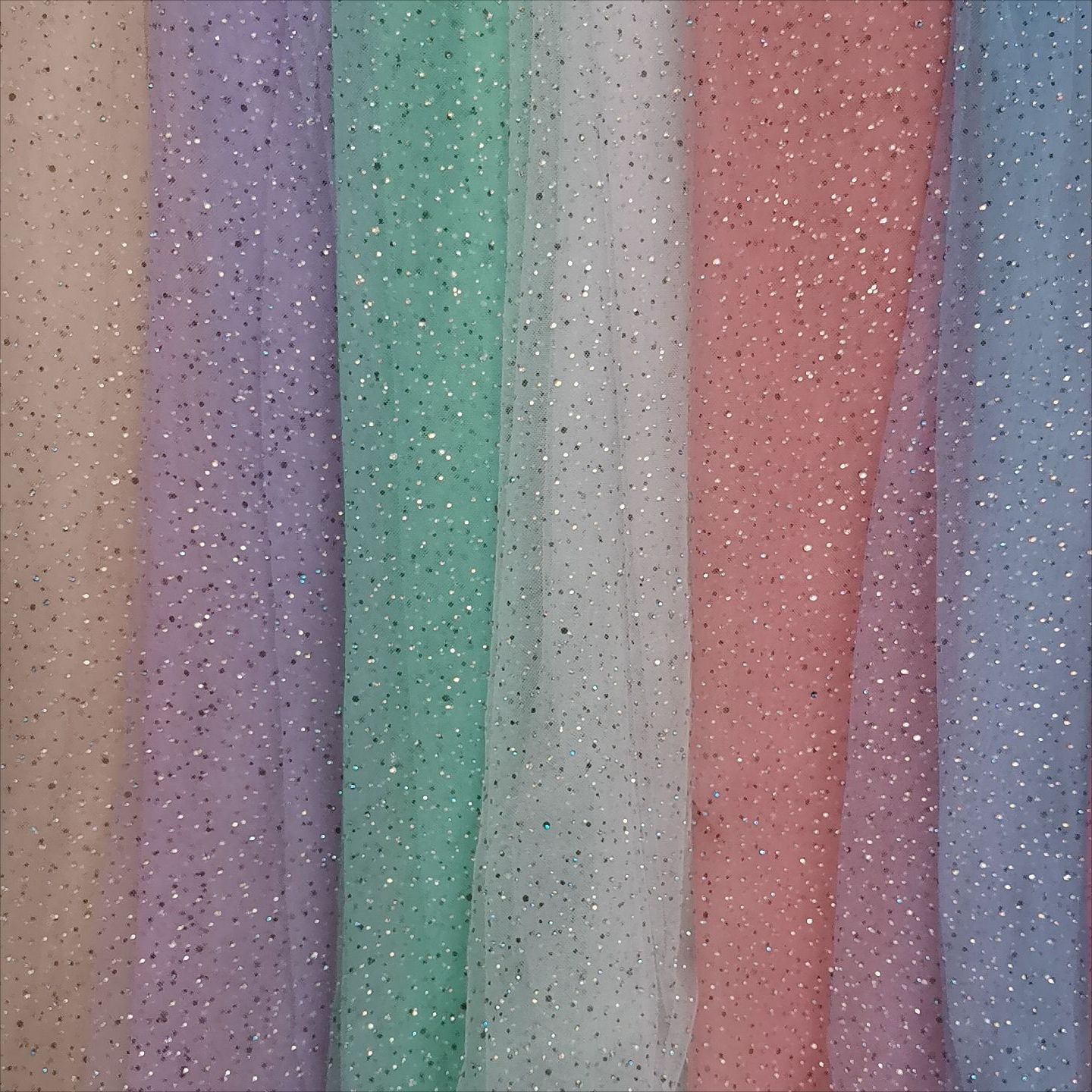 时尚款~多色涤6420网纱0.4公分大小白色钻密烫钻 欧美风裙装面料