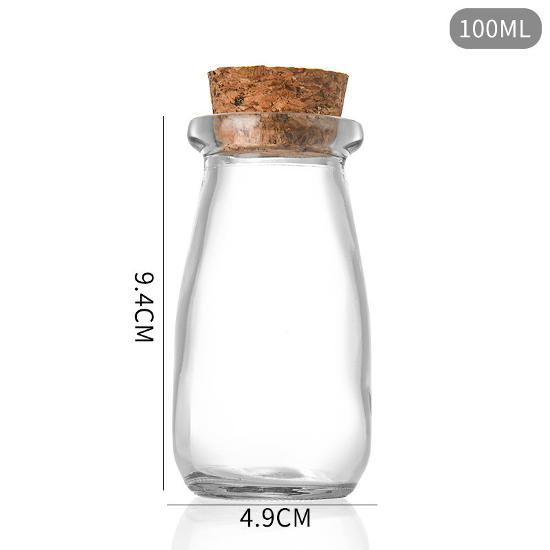 蓋付きスポットシルク透明プリンボトル 500 ミリリットル牛乳瓶飲料増粘ガラス詰め替え空ボトル卸売|undefined