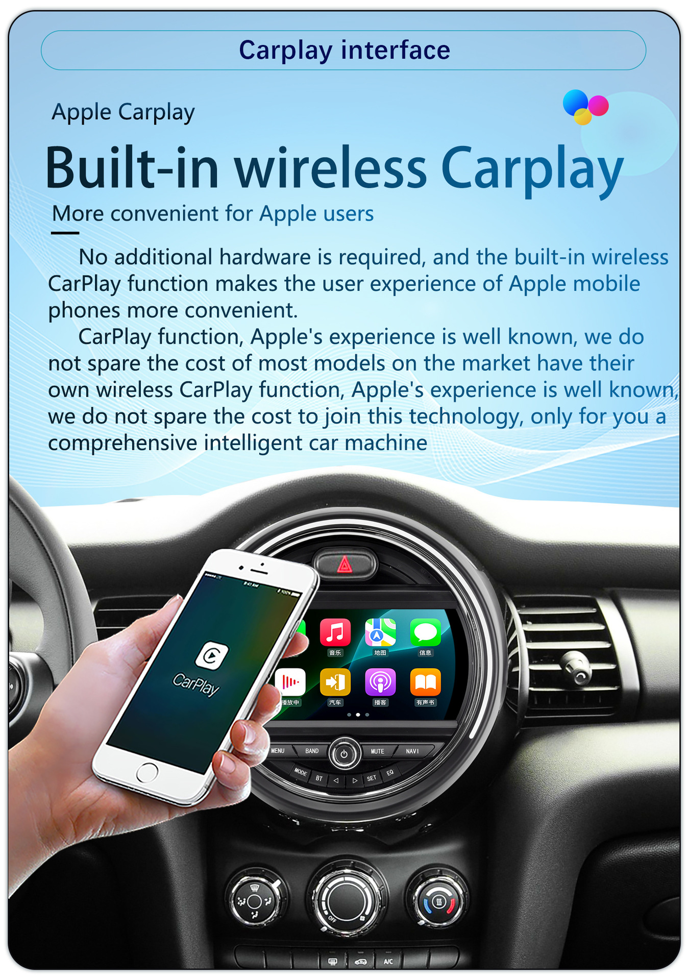 Suitable for 9-Inch 15-18 Model Bmw Mini Android Wireless Carplay Car Navigation 360 Panoramic All-In-One Machine