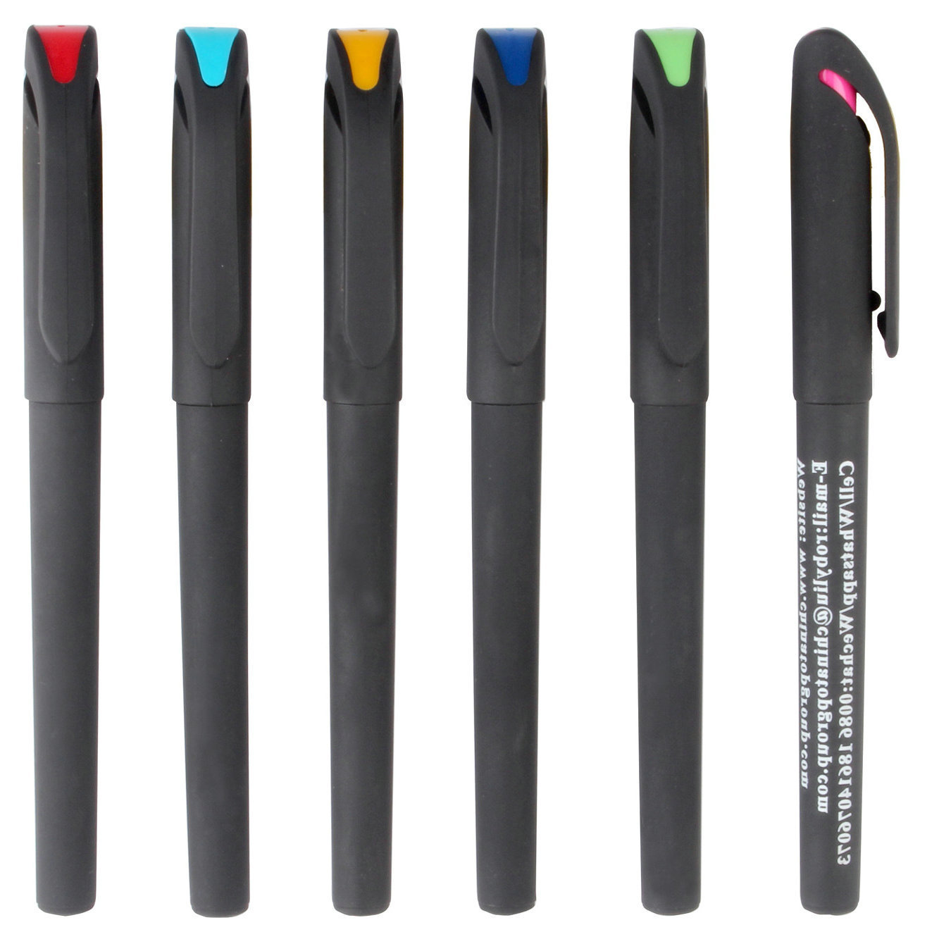 Soporte pantalla táctil color push gel pluma al por mayor esmerilado firma negro agua pluma publicidad pluma de carbono impresión logo