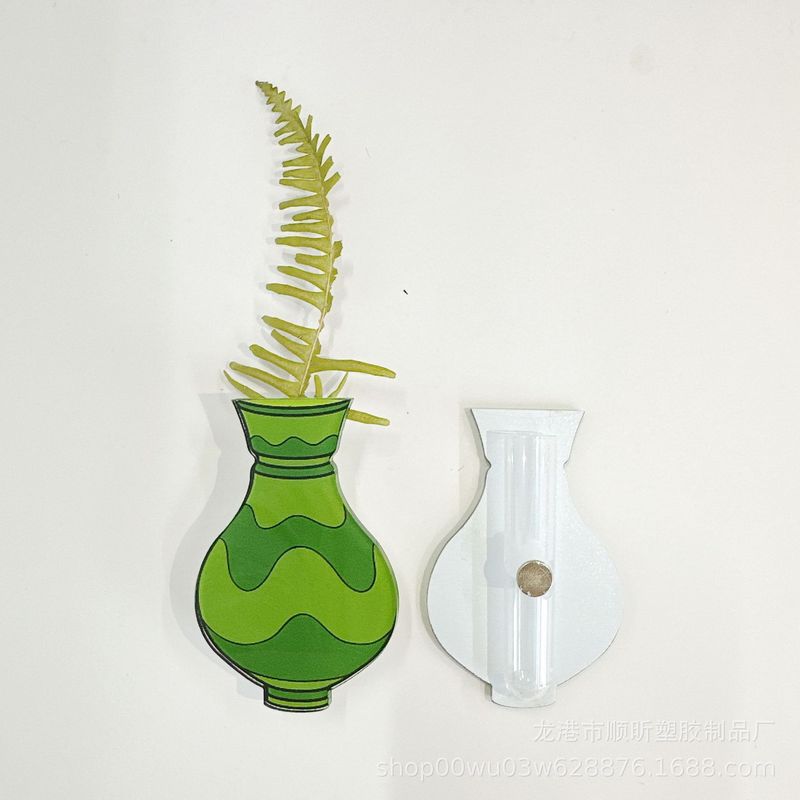 花瓶冰箱贴迷你手工亚克力通透搭配玻璃小试管注水插花磁力冰箱贴|undefined