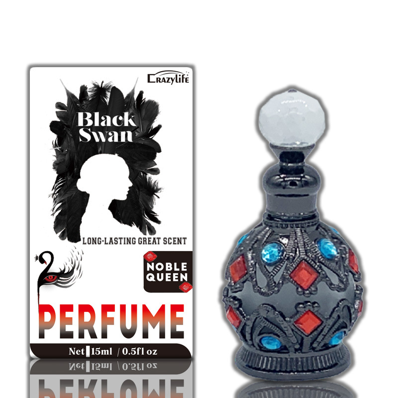 Crazylife New Foreign Trade Product Black Swan Charm Perfume for Women Strong Fragrance Export to Europe and America Cross-Border Wholesale 15ml