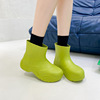 雨鞋女純色厚底外穿雨靴日系夏季中筒輕便防水膠鞋防滑短筒水靴子
