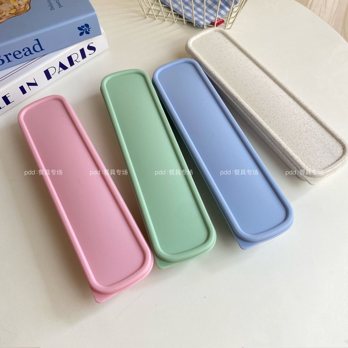 Estuche de Cubiertos Portátil de Plástico para Viajes y Estudiantes