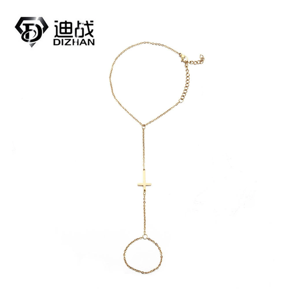 Трансграничные ювелирные изделия модный шарм холодный ветер из нержавеющей стали крест кольцо браслет кольцо цепи
