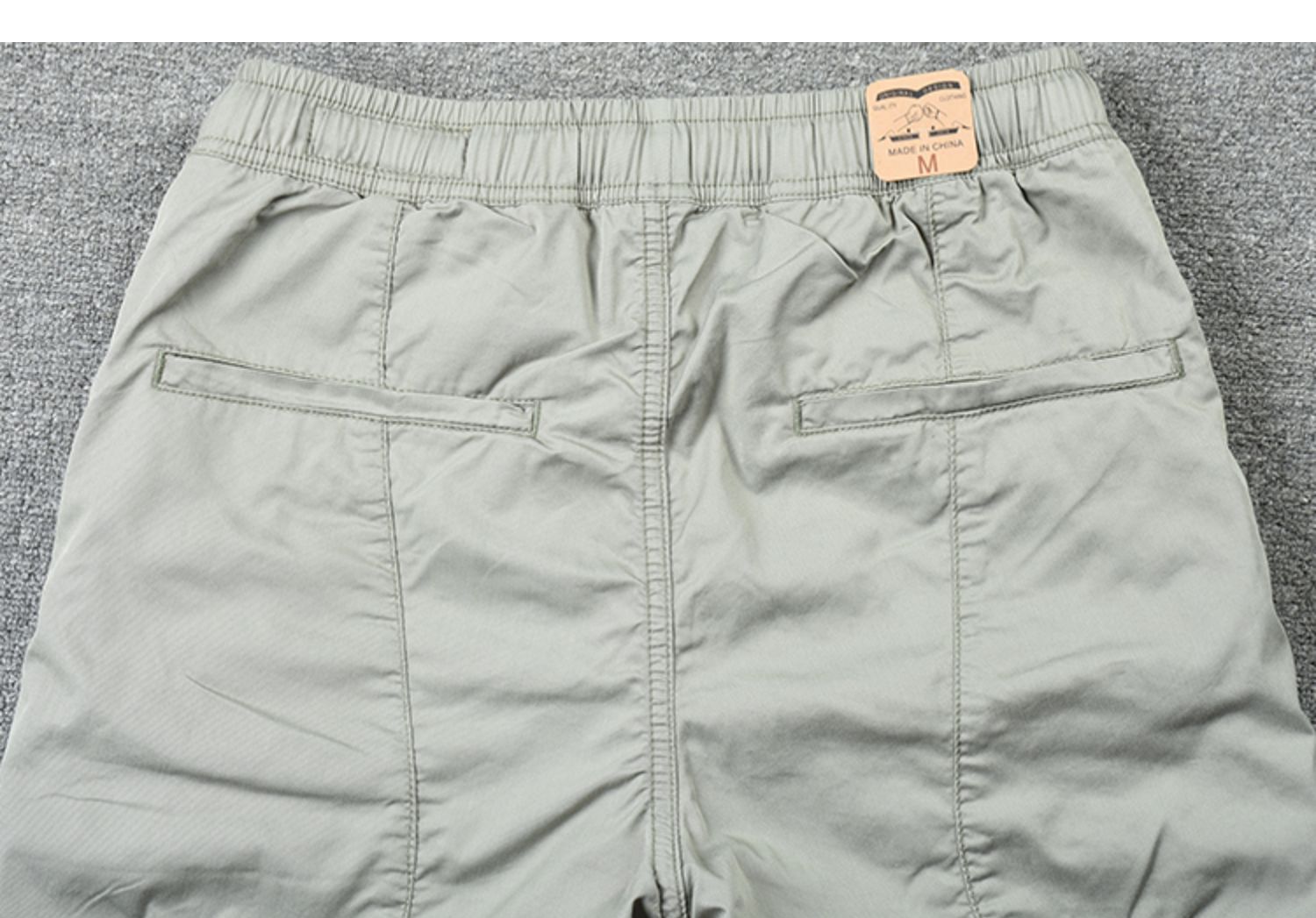 Men's Clothing Men's Slim Fit Casual Work Shorts Trendy Summer Thin Drawstring Elastic Waist Five Point Pants_viptrois.com