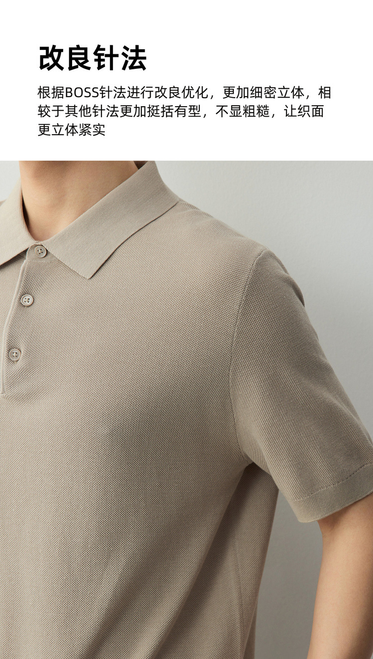 Áo polo nam tay ngắn chất liệu cotton pha tơ tằm phong cách cổ điển — đen chi tiết 6