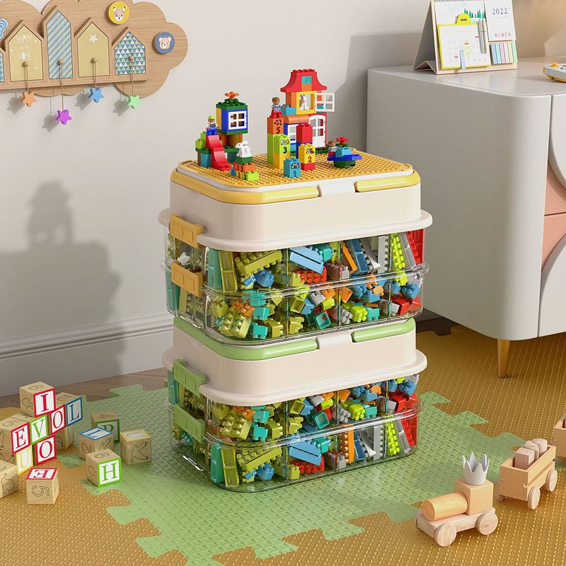 積み木収納ボックス、小粒子レゴ収納ボックス、部品分類、仕分け、分割、包装、子供のおもちゃ収納ボックス|undefined