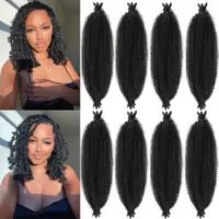 Xuchang парик крючком для волос Springy Afro Twist Hair Химическое волокно ручной разрыв гусеницы парик грязная коса