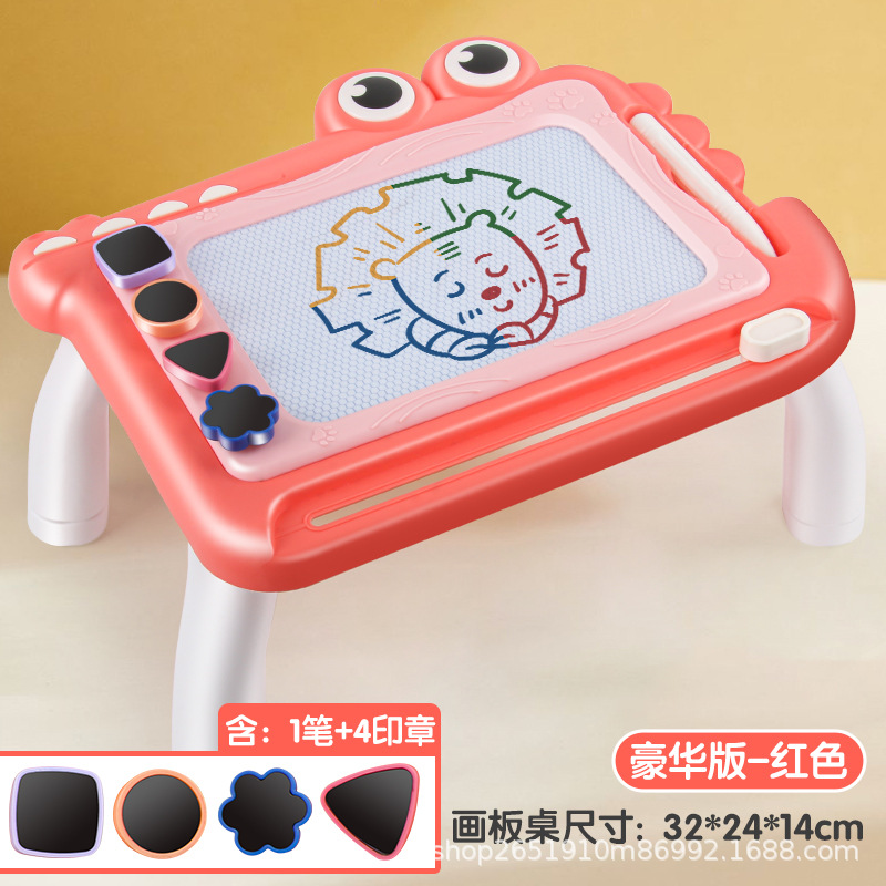 Tablero de escritura de cocodrilo rojo con pies (caja de color)