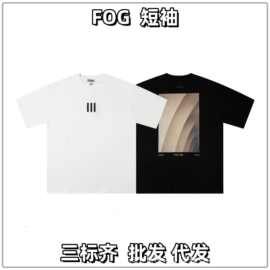 跨境FOG欧美潮牌24SS后背绘画图片男女同款宽松短袖T恤带标