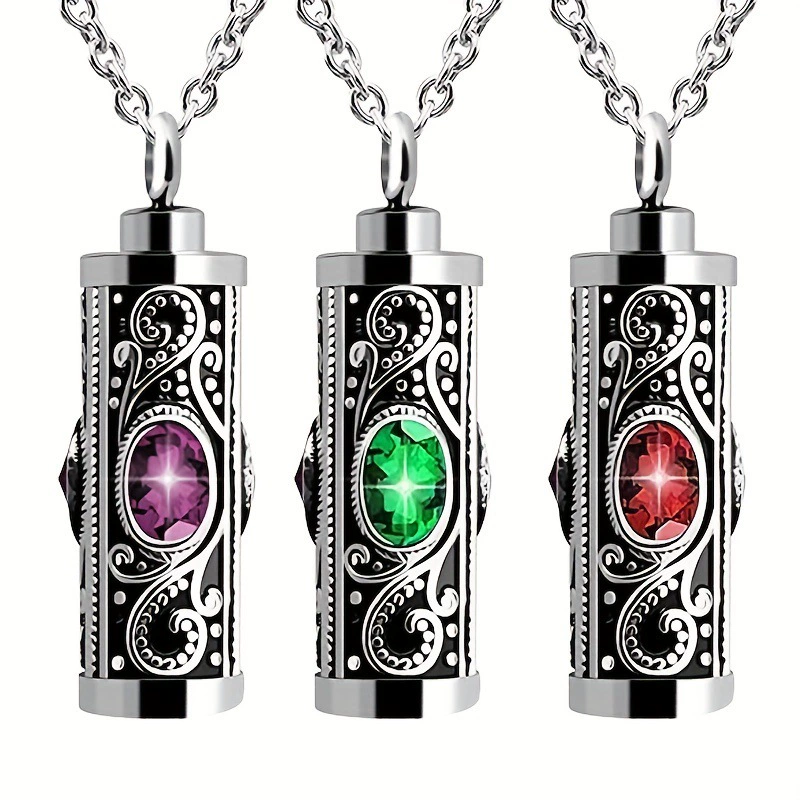 Amazon Новое ожерелье из двенадцати цветов с прахом из камня рождения, открывающееся с бриллиантовым зодиаком, ожерелье, урна, кулон