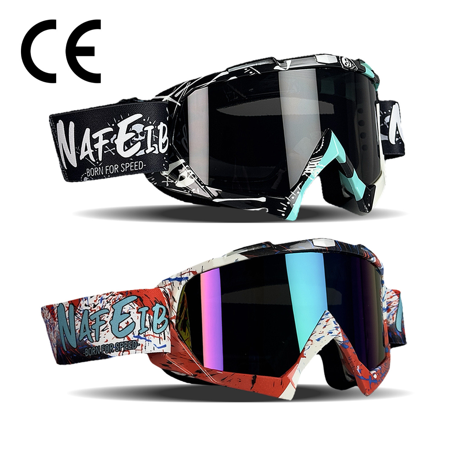 N634 Motorrad- und Skibrille, winddicht, Source Factory Fahrradbrille, Tag- und Nachteinsatz, CE-zertifiziert_voghion.com