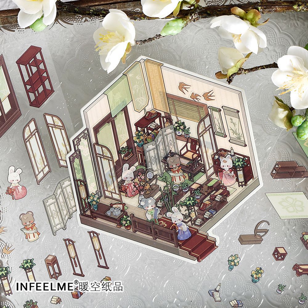 Mo Yan Infeel.me 3D estereoscopio paisaje pegatinas YaShe Xiaozhu DIY miniatura escenas pegatinas decorativas