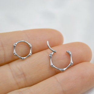 Titanium Steel Stainless Steel Puncture Jewelry Nasal Septum Shaped Segment Nose Ring Nail Ear Worm Nail Ear Bone Nail New
